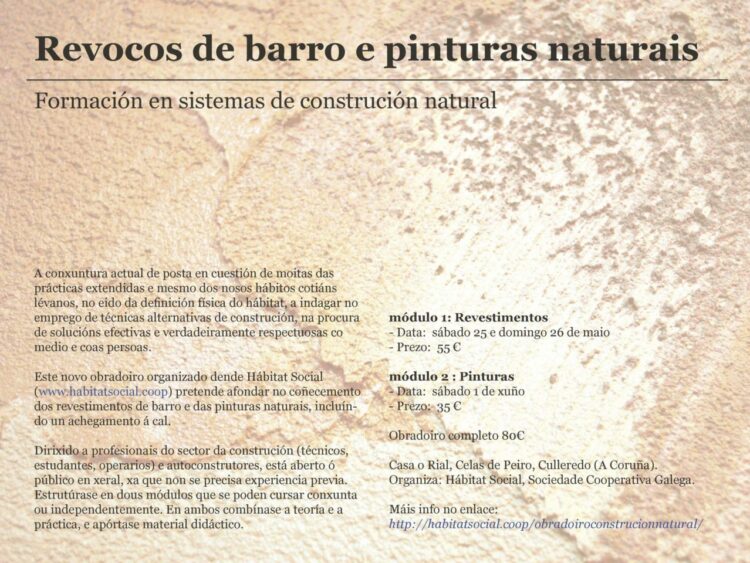 Taller sobre revocos de barro y pinturas naturales