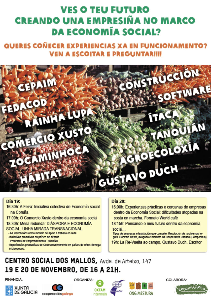 Pensas montar unha empresa de Economía Social? xornadas de Ideas e Prácticas