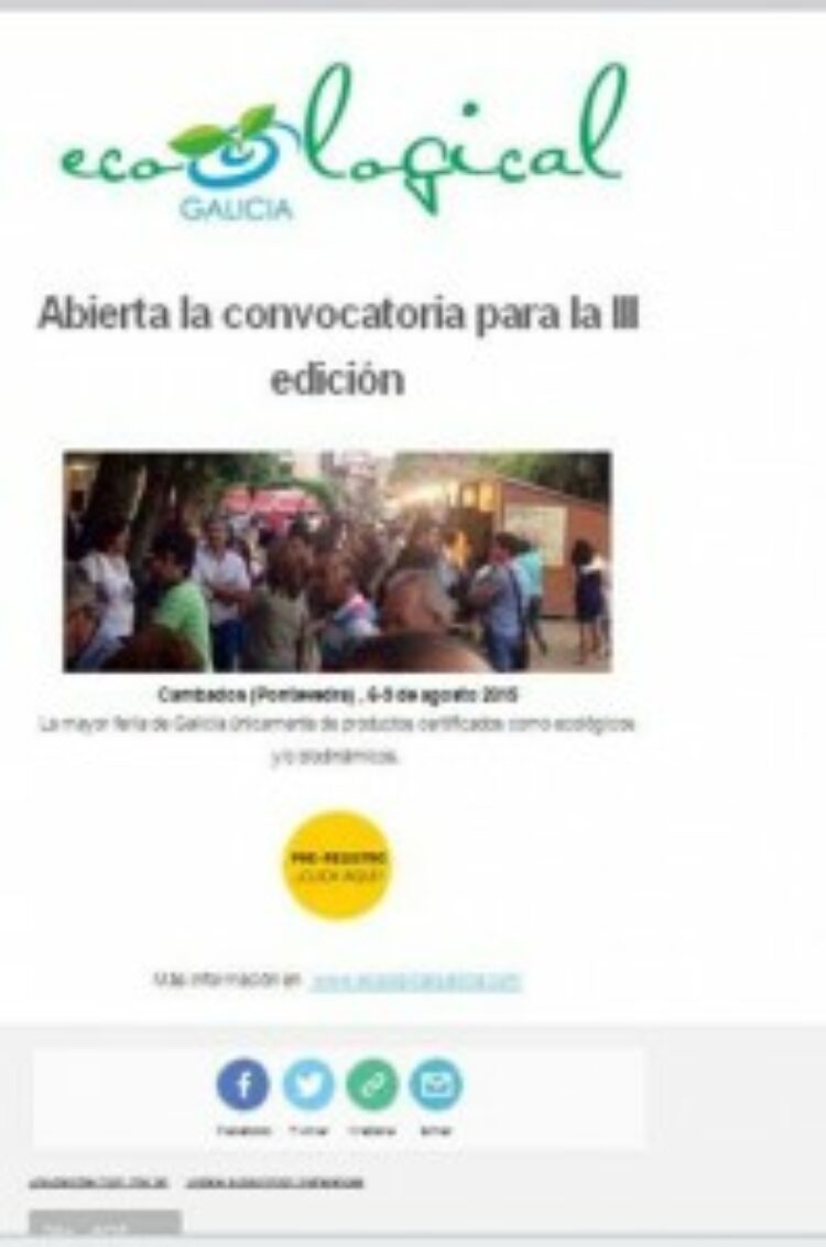 Aberta a convocatoria para a III Edición de Ecological Galicia