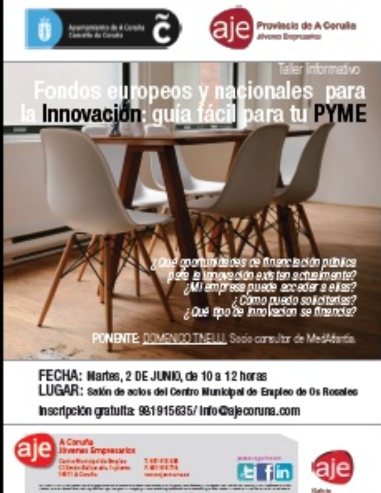 MedAtlantia imparte taller informativo sobre Fondos Europeos para a Innovación