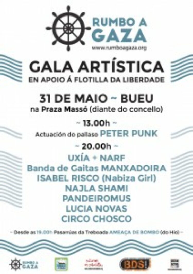 Culturactiva organiza gala artística en Bueu en apoio á Flotilla da Liberdade