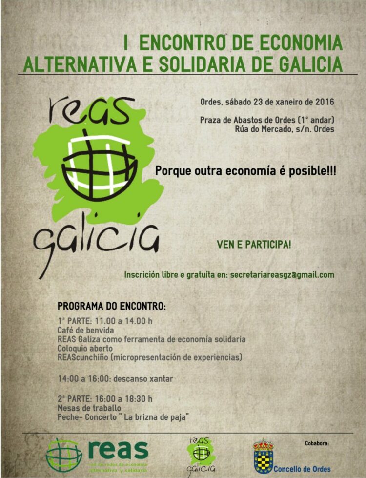 I Encontro da Economía Alternativa e Solidaria de Galicia. Ordes, 23 de xaneiro de 2016