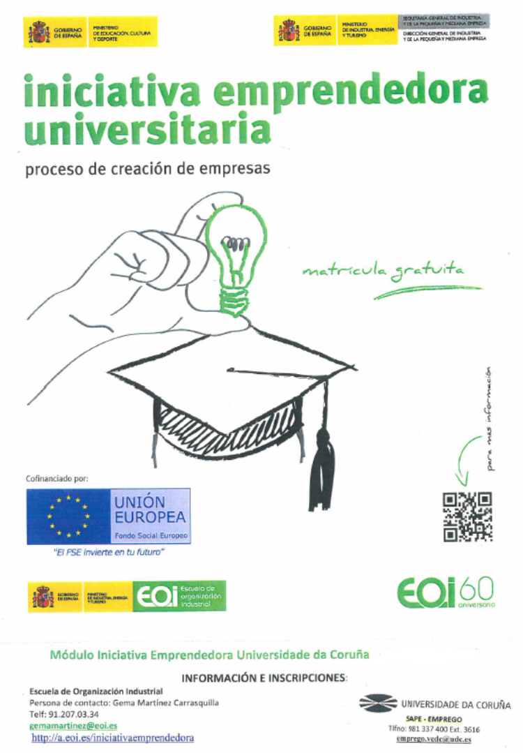 Novo curso de iniciativa emprendedora universitaria da UDC