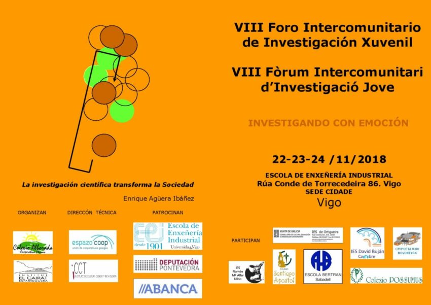 8º Foro Intercomunitario de Investigación Xuvenil | 22, 23, e 24 de novembro, Vigo