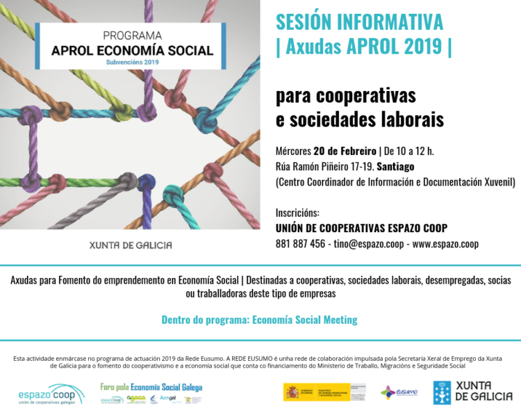 Sesión Informativa: Ayudas Aprol Economía Social 2019 | 20/febreiro, Santiago