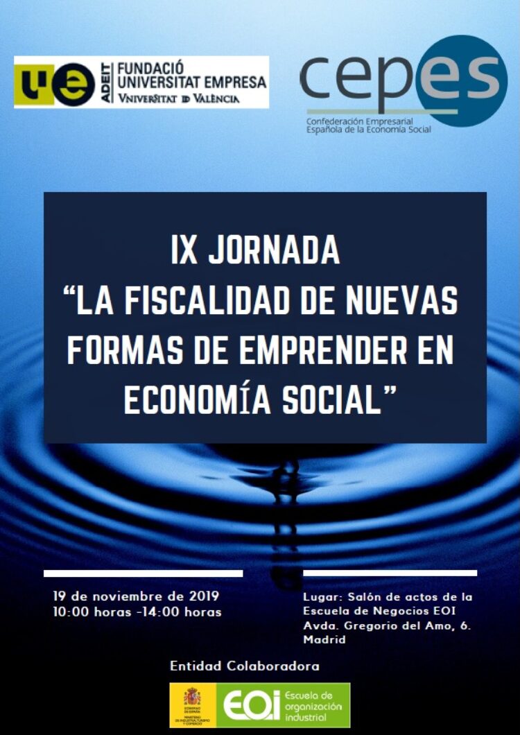 Jornada: La Fiscalidad en las nuevas formas de Emprender en la Economía Social | 19/11/19 Madrid