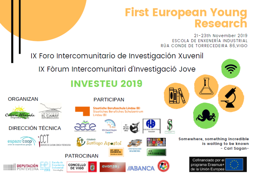 9º Foro Intercomunitario de Investigación Juvenil y 1º Europeo de Investigación | 21, 22, y 23 de noviembre, Vigo