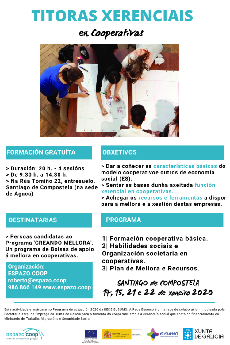 Materiais obradoiro «Formación de titoras xerenciais en cooperativas» | Santiago | Xaneiro 2020